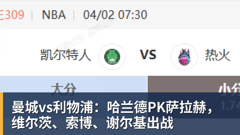 曼城vs利物浦：哈兰德PK萨拉赫，维尔茨、索博、谢尔基出战